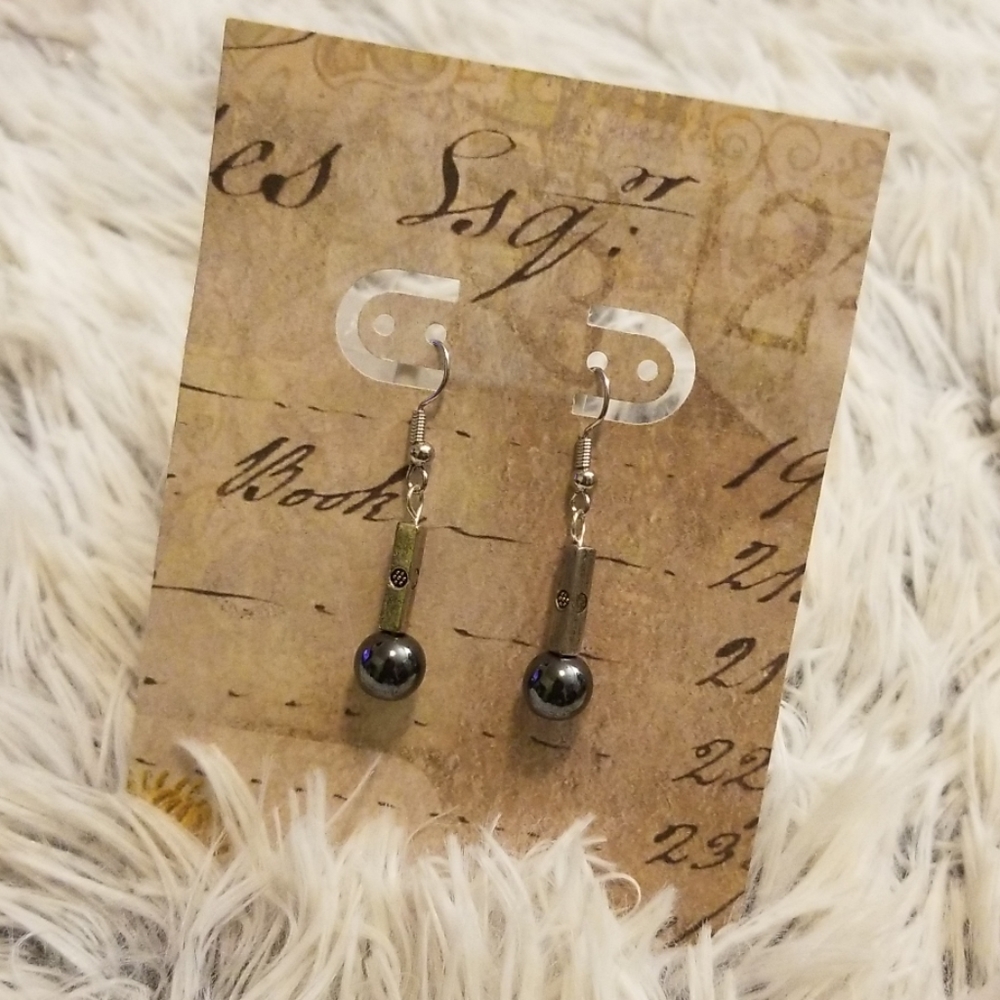 Hematite gemstone earrings